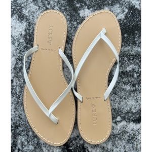 J Crew white leather flip flops!